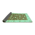 thumbnail image 2 of Ahgly Company Indoor Square Oriental Turquoise Blue Traditional Area Rugs, 7' Square, 2 of 4