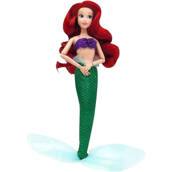 Disney Store Official Princess Classic Doll (Ariel from The Little Mermaid), 11 Inches, Includes Brush with Molded Details, Fully Posable Toy in Classic Outfit Princess Toys for Girls
