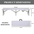 thumbnail image 2 of New Home Era Plastic Folding Bench - Portable Bench Used for Indoor, Outdoor, Picnic, Party, Camping, Dining Seat, Garden Soccer Multipurpose Entertaining Activities, White (1, 8 Feet), 2 of 6