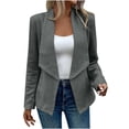 thumbnail image 2 of Black**Friday on Sale ChaoHeng Women Jackets Casual Women's Textured Tweed Jacket,Open Front Lapel Coat with Pocket Detail, 2 of 9