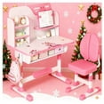 thumbnail image 2 of YNCE 2025 Upgraded Kids Desk and Chair Set, Height Adjustable Children Table and Chair Set with Cartoon Pattern Drawer Ergonomic Scientific Separation Study Writing Desk for Birthday, 2 of 7