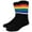 Black / Rainbow, variant on Men's Cotton Luxury Colorful Striped Casual Crew Dress Socks, Black / Rainbow, Size 8 to 13