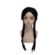 thumbnail image 2 of Peluca ajustable larga, negra y lisa para disfraz de Halloween. Peluca para niña, ideal para fiestas de cosplay., 2 of 6