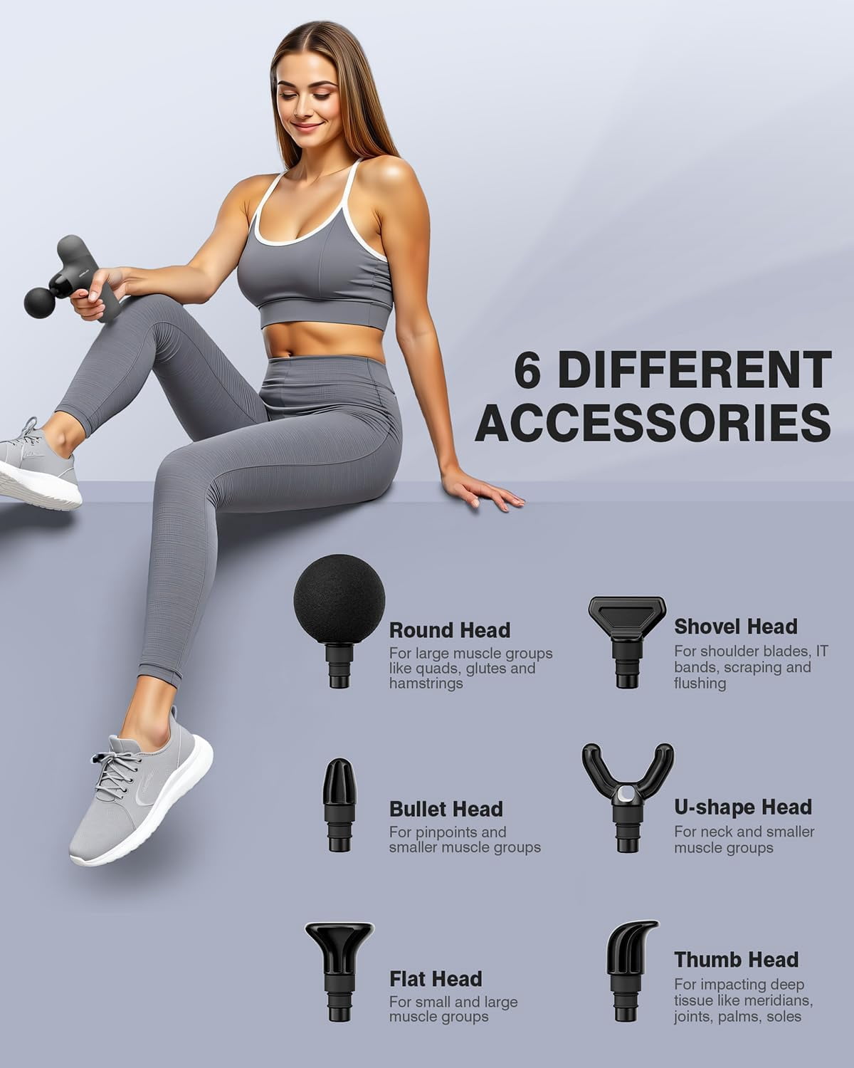 Mini Massage Gun, Deep Tissue Portable Percussion for Back Pain Relief, Compact Sports Travel