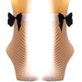 thumbnail image 1 of Mujeres Malla Transpirabilidad Big Bow Net Calcetines Short Fishnet Thin Calcetines Medias Fridja nalpqowj3652, 1 of 7