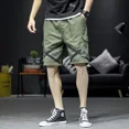 thumbnail image 4 of Pantalones cortos cargo para hombre con cordón, holgados y holgados, pantalones cortos negros anchos para hombre, ropa de verano Harajuku Y2k Vintage 2024, moda para hombre, 4 of 5