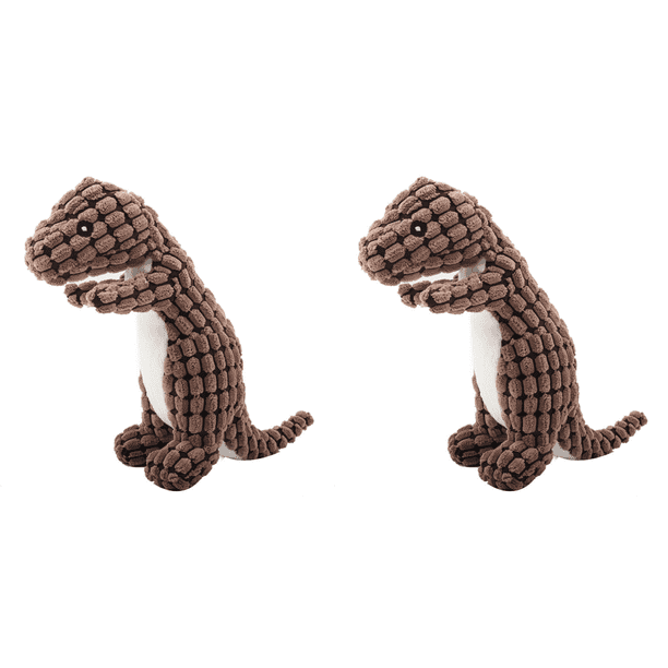 Juguete para perros Indestructible Robusto Dino Relleno Dinosaurio Juguetes Masticar Marrón