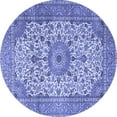 thumbnail image 1 of Ahgly Company Machine Washable Indoor Round Persian Blue Traditional Area Rugs, 5' Round, 1 of 4