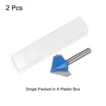 thumbnail image 3 of 2 piezas de broca de router 1/4" vástago 1" diámetro 90 grados tipo V fresadora trimmer de borde de carburo, azul, 3 of 5