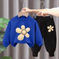 thumbnail image 2 of HFHAPW Kids Girl Clothes Long Sleeve Sweatshirt Pullover Tops + Joggers Pants 2Pcs Fall and Winter Outfit Set,9-10 Y, 2 of 5