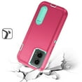 thumbnail image 2 of For Motorola Moto G 5G 2024 PEAK 3in1 Toughest Hybrid with Stand Cover Case - Teal/Hot Pink, 2 of 3