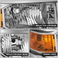 thumbnail image 3 of NUVISION for 14-15 Chevy Silverado 1500 Chrome Housing Amber Corner Headlight Head Lamps, 3 of 9