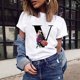 thumbnail image 4 of Gibobby Casual Playera de Manga Corta para Mujer Cuello corto Fashion Casual T imprimir Round Top Mujeres camisas femeninas(Blanco,XL), 4 of 4
