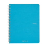 Fabriano Ecoqua Original Spiral-Bound Notebook, 5.8" x 8.3", A5, Blank, 70 Sheets, Turquoise