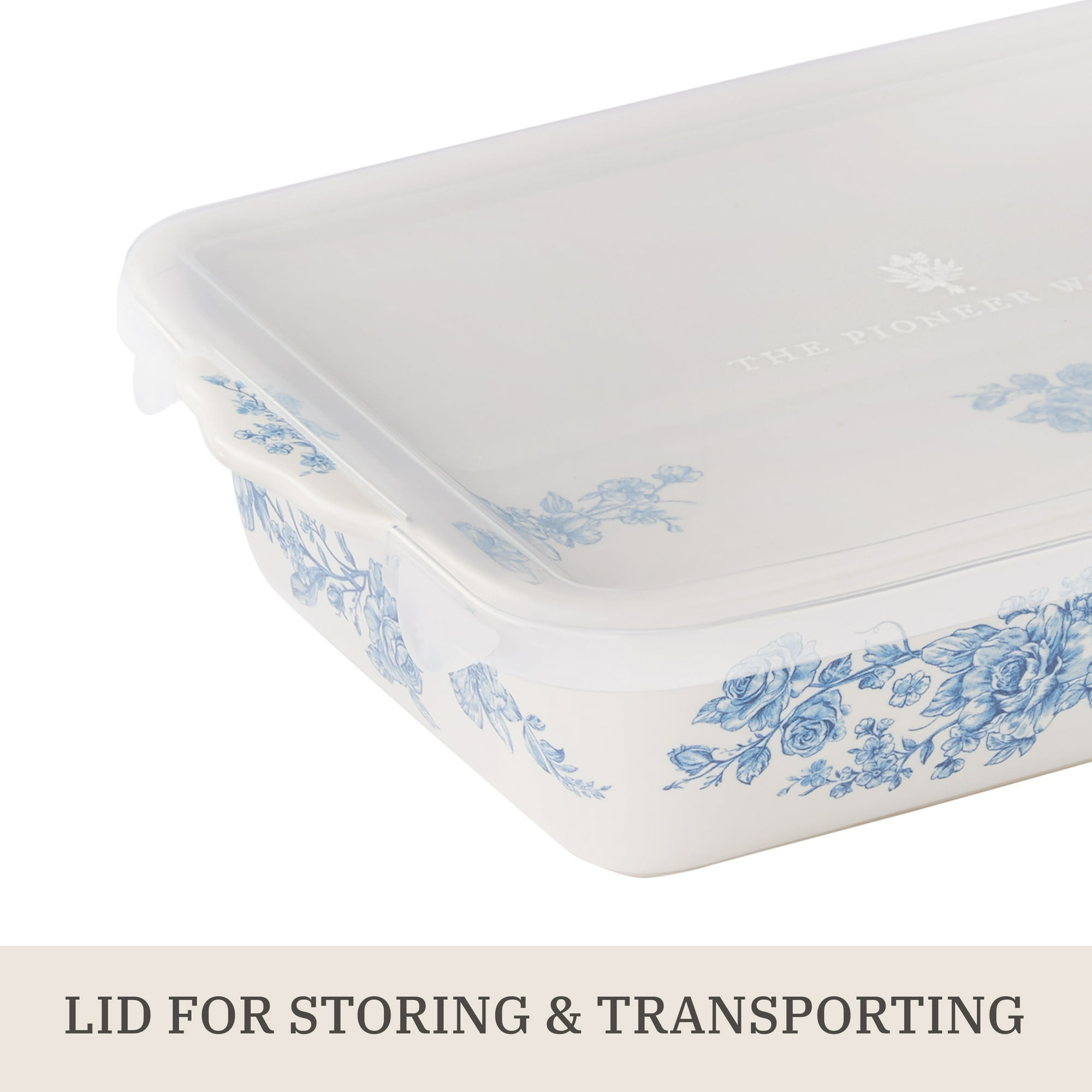 The Pioneer Woman Agatha Small Rectangular Baker with Lid, 7" x 11"