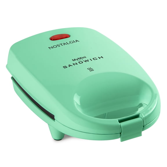 Nostalgia MyMini Sandwich Press, Electric Sandwich Maker Grill and Panini Press, 1200W, Mint Green