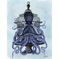 thumbnail image 2 of Fab Funky 25x32 Gold Ornate Wood Framed with Double Matting Museum Art Print Titled - Blue Octopus in Cage, 2 of 4