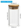 thumbnail image 2 of Tarro de vidrio Uxcell de 10 oz con tapa de bambú hermética, recipiente de cocina de vidrio, tarro de almacenamiento de alimentos claro, 2 paquetes (15.9x5.5cm), 2 of 6