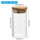 thumbnail image 2 of Tarro de vidrio Uxcell de 10 oz con tapa de bambú hermética, recipiente de cocina de vidrio, tarro de almacenamiento de alimentos claro, 2 paquetes (15.9x5.5cm), 2 of 6