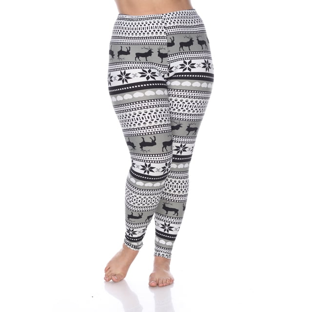 White Mark Women's Holiday Print Leggings