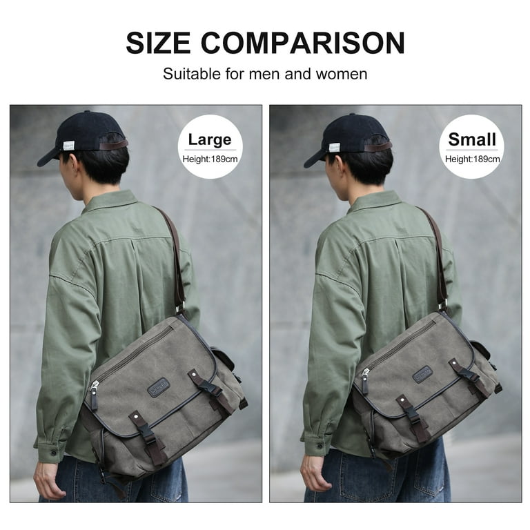 Vintage Canvas Messenger Bag Large Book Laptop Shoulder School Bag Women  Men New : : Clothing, Shoes & Accessories