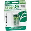 NABC / Saft / Again & Again AAA UL Green Pre-Charged Rechargeable NiMH Batteries - 750mAh 2-Pack