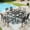 Gray, variant on Sophia&William 7-Piece Aluminum Outdoor Patio Dining Set Stackable Chairs & Metal Table Furniture Set, Gray Aluminum Stackable