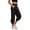 34# Black, variant on Women's Ruffled Waist Cropped Jogger Pants, Drawstring Elastic Waist Capri Sweatpants with Pockets, Casual Summer Lounge Pants(Black,L)