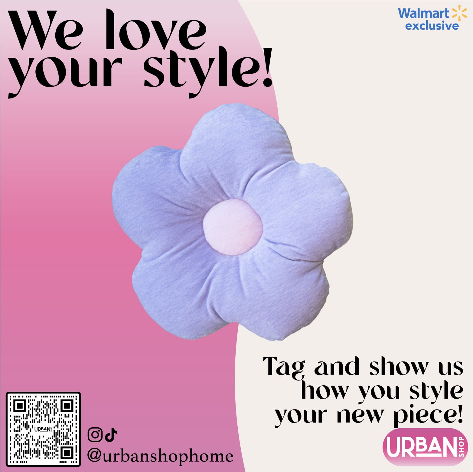 (2 pack) Urban Shop 18" Purple Flower Decorative Pillow, 1 Each