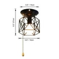 thumbnail image 2 of FSLiving RV Square Cage Wall Light Zipper Switch Metal 12V Retro Metal Black RV Hallway Interior Light Fixtures Ceiling Mount, E26 E27 Industrial Semi Flush Mount Decorative Ceiling for Motorhome, 2 of 6
