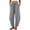 #04 Gray 【Stock Up & Rotate: Mix & Match Your Go-To Colors】, variant on Plus Size Women's Casual Loose Cropped Pants Elastic Waist Drawstring Tapered Pants With Pockets For Summer, Cotton Blend Soft Fabric, Relaxed Fit Tapered Leg Wide Hem Side