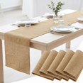 thumbnail image 5 of 6 Pack Bulk Faux Burlap Party Table Runner, 5 of 8