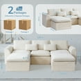 thumbnail image 4 of YINIX 120" Modular Sectional Sofa with Movable Ottomans, U-Shaped Couch for Living Room, No Assembly Required, Beige, 4 of 9