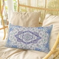 thumbnail image 4 of Blue Purple Boho Pillow Covers, Linen Long Throw Pillow Case, Vintage Abstract Art Floral Ethnic Tribe Holiday Pillow Protector Decorative Cushion Cover for Living Room/Bedroom 24" x 36", 4 of 8