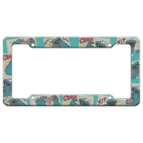 Sesame Street Cookie Monster Comic License Plate Tag Frame
