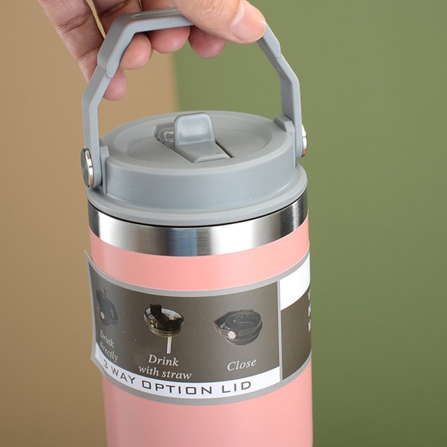 Copa Tirano De Hielo Taza de cerveza Ice Bully Taza de agua portátil creativa Durable para viajes Rosa 900ML Ndcxsfigh Libre de BPA