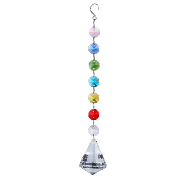 Xihbxyly Collar con Colgante de Cristal, Atrapasol Colorido, Efecto de Luz Brillante, Ideal para El Hogar y Fiestas, Regalo Elegante, Tamaño de 21 Cm, Cristal Duradero.