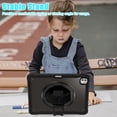 thumbnail image 4 of Dteck Case for iPad Pro 11 inch M4 2024,Military Grade Shockproof Silicone Cover 360° Rotatable Stand- Shoulder Strap- Handle- Pencil Holder,Black, 4 of 7