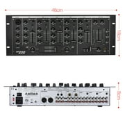 Ammoon Professional 5-Channel DJ Rack Mount Stereo Mixer Mixing Console