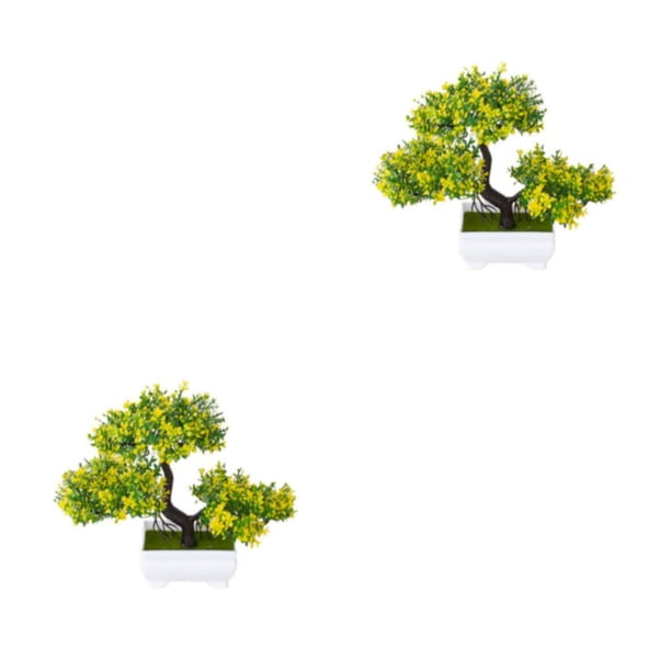 Wosthever Plantas artificiales Bonsai de pino Plantas de maceta de árbol pequeño Planta de plástico en maceta Type1 NO1