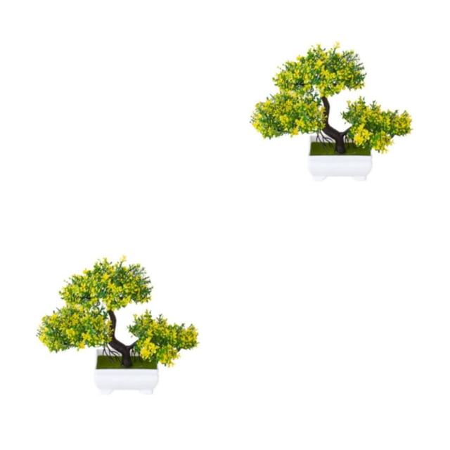Wosthever Plantas artificiales Bonsai de pino Plantas de maceta de árbol pequeño Planta de plástico en maceta Type1 NO1