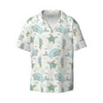 thumbnail image 3 of Goofa Whale And Turtle Printed Men's Casual Short-sleeved Shirt,Lightweight Breathable Button-down,Summer Casual men's top,Versatile Fashion shirt-, 3 of 7