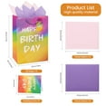 thumbnail image 2 of Cheinxy 10 Pcs 7"/11"/13" Happy Birthday Gift Bag with Tissue Paper and Greeting Card for Birthday Party,Birthday Gift Bag Set for Men Women Boys Girls, 2 of 6