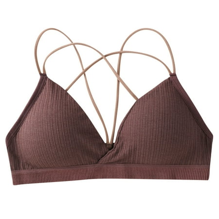

Lace Women Bras Underwear Women Spiral Wrap Sports Bra Cross Straps Sling Chest Pad Vest No Steel Rings Cotton Underwear Bra