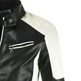 thumbnail image 6 of XMMSWDLA Tops for Men Stand Collar Pocket Zipper Color Block Casual Leather Jacket, 6 of 6