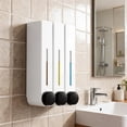 thumbnail image 2 of Liquid Soap Dispenser, Wall Mount Soap Dispenser, Wall Mount Shower Liquid Shampoo Dispenser Three Head Shampoo Dispensers Hotel Bathroom, 2 of 5