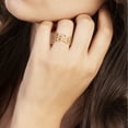 thumbnail image 2 of Sole du Soleil Petunia Collection Women's 18k Gold Plated Double Chain Fashion Ring, 2 of 3