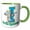 Green/White, variant on 3drose, I Is for Iguana Letter Abc Cartoon, 11oz Magic Transforming Mug
