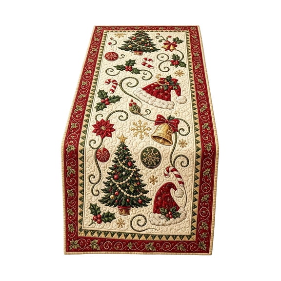 Fall Table Runner Quilted Halloween and Thanksgiving Christmas Dining Decor | Farmhouse Table Accent for Kitchen, Buffet and Holiday Meals
