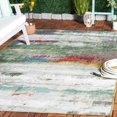 thumbnail image 2 of SAFAVIEH Barbados Olivera Abstract Indoor/Outdoor Area Rug, Green/Blue Purple, 5'3" x 7'6", 2 of 11